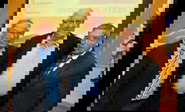 ח"כ רובי ריבלין, פרופ' ברטולד פרידלנדר נשיא המכללה ופרופ' אריה נאור בכנס דה-לגיטימציה, מרץ 2014 
צילום: נתנאל תבל