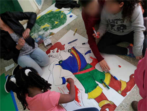 פעילות סטודנטים לקראת פורים בביה"ס יד המורה