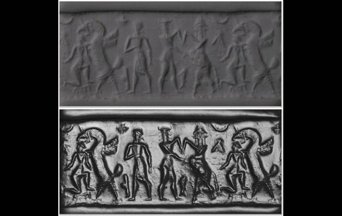 Reflectance Transformation Imaging of Cylinder Seal 
 Photo: Michael Magen / Moshe Caine, Courtesy of The Israel Museum, Jerusalem
