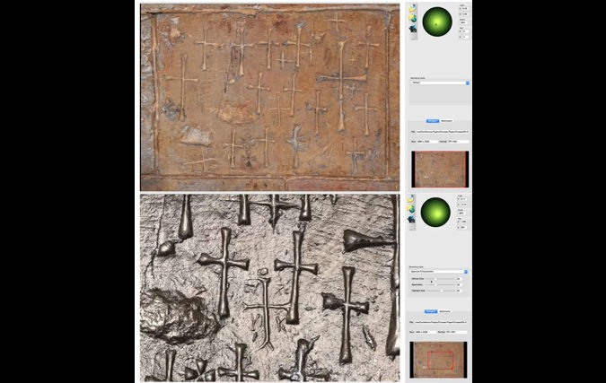 High resolution RTI stone inscriptions. St. Helena Chapel, Jerusalem
